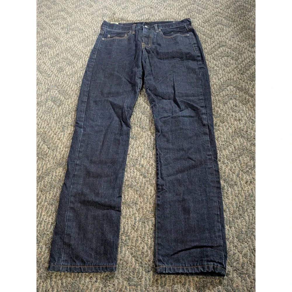 J.Crew 770 Straight Flannel Lined Japanese Kaihara Denim Jeans 31x32 Dark Wash